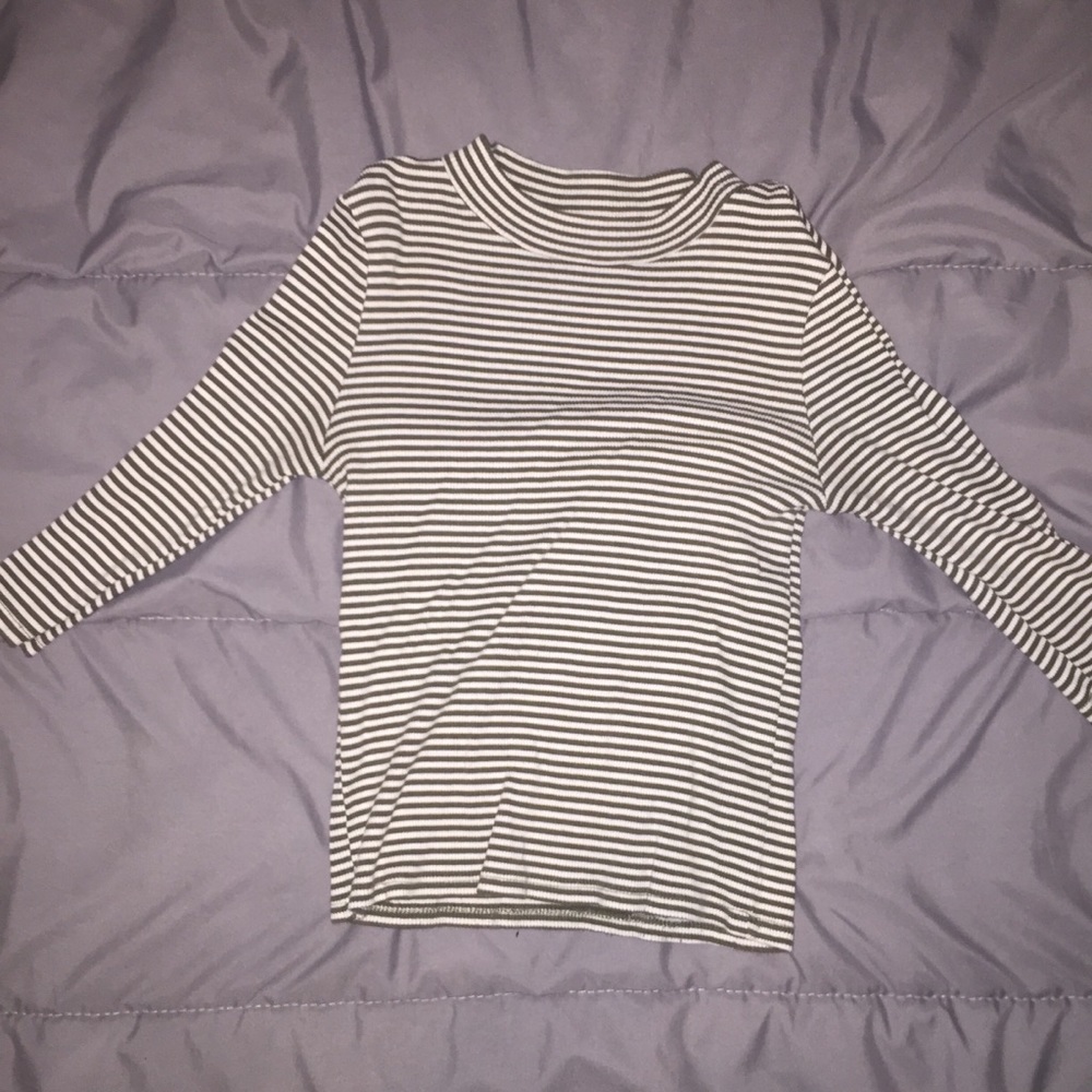 Striped high neck top
